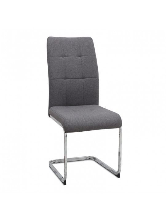 Καρέκλα τραπεζαρίας Laura Megapap γκρι ύφασμα - μεταλλική βάση χρωμίου 42x58x98εκ.