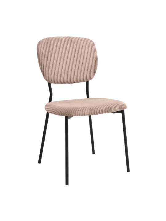 Καρέκλα τραπεζαρίας Kevin Megapap μόκα ύφασμα - μεταλλικό μαύρο πόδι 48x51x87εκ.