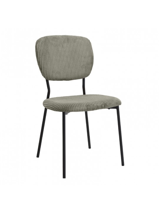 Καρέκλα τραπεζαρίας Kevin Megapap λαδί ύφασμα - μεταλλικό μαύρο πόδι 48x51x87εκ.