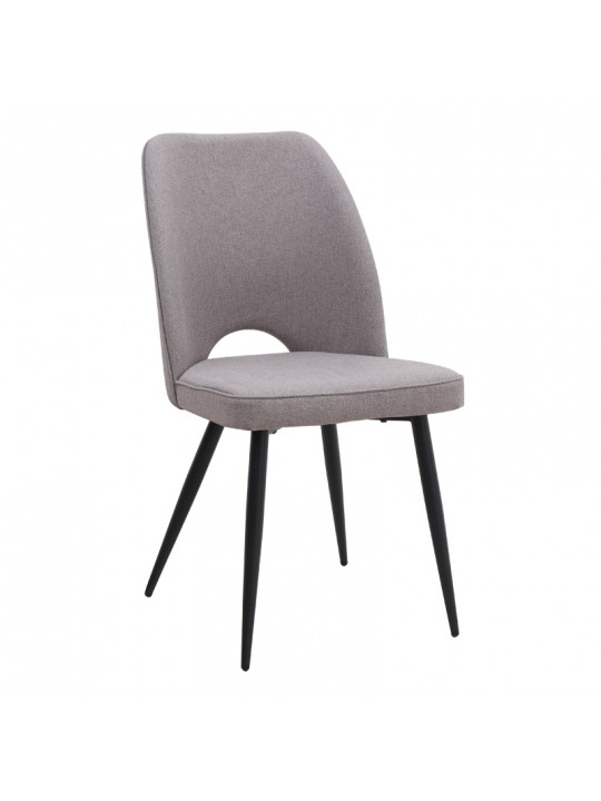 Καρέκλα τραπεζαρίας Christy Megapap ανοιχτό μπεζ ύφασμα - μεταλλικό μαύρο πόδι 47x59x90εκ.