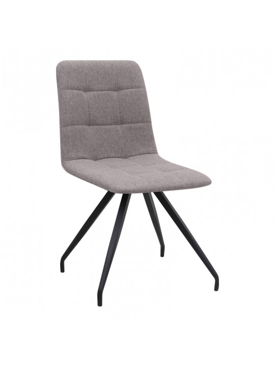 Καρέκλα τραπεζαρίας Bianca Megapap ανοιχτό μπεζ ύφασμα - μεταλλικό μαύρο πόδι 43x56x84εκ.