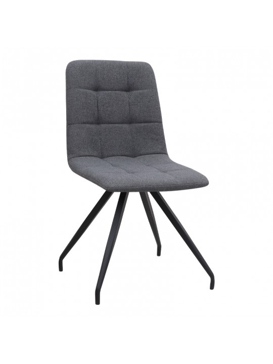 Καρέκλα τραπεζαρίας Bianca Megapap γκρι ύφασμα - μεταλλικό μαύρο πόδι 43x56x84εκ.