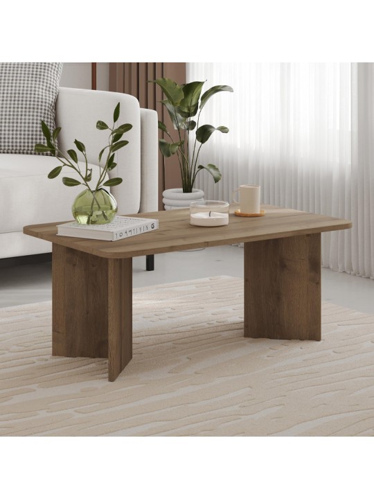 Τραπεζάκι σαλονιού Sam Megapap χρώμα ανοιχτό καρυδί 100x60x41,8εκ.