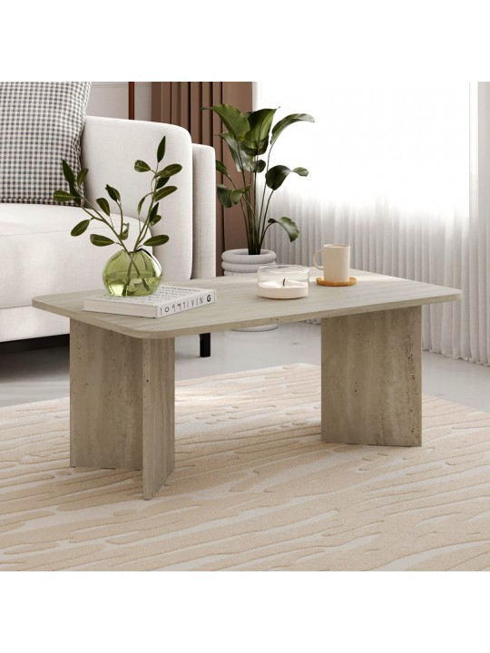 Τραπεζάκι σαλονιού Sam Megapap χρώμα neo travertine 100x60x41,8εκ.