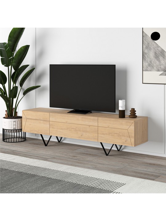 Έπιπλο τηλεόρασης Jacomen Megapap χρώμα sapphire oak 160x35x43εκ.