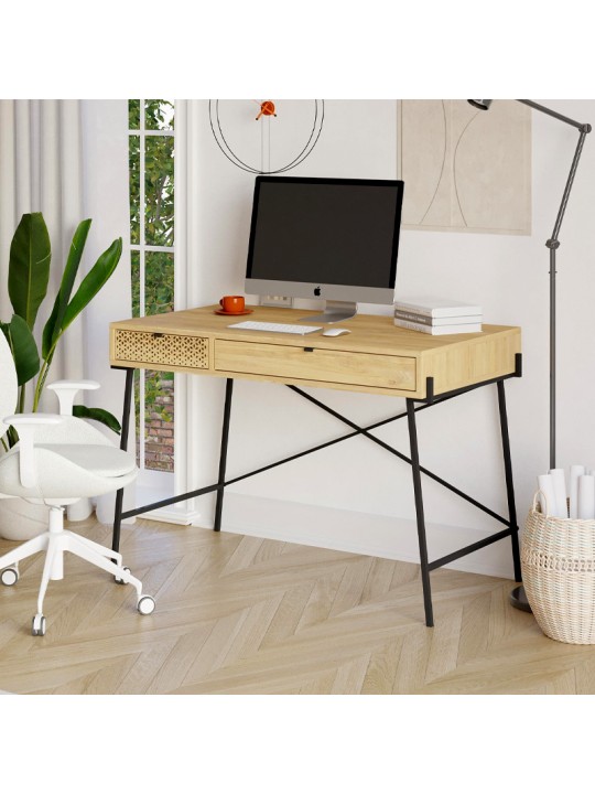 Γραφείο εργασίας Naive Megapap χρώμα sapphire oak 113,4x60x77,5εκ.