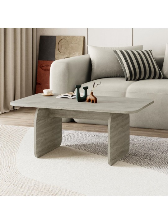 Τραπεζάκι σαλονιού Pietra Megapap χρώμα neo travertine 100x60x41,8εκ.