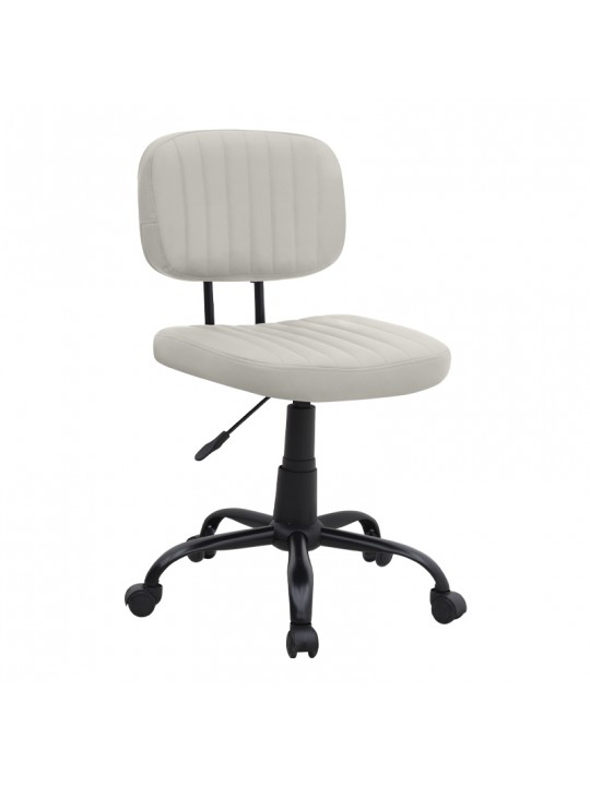 Καρέκλα γραφείου Romano Megapap από τεχνόδερμα χρώμα λευκό 46x53x79/86εκ.