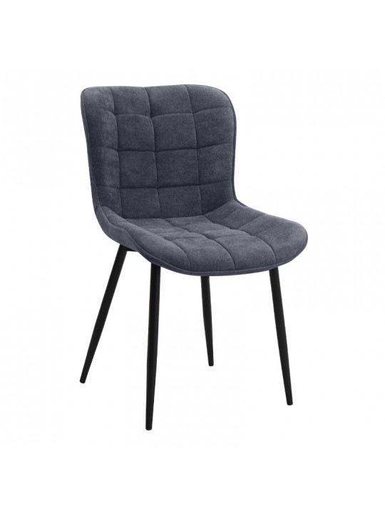 Καρέκλα τραπεζαρίας Chiara Megapap ανθρακί ύφασμα - μεταλλικό μαύρο πόδι 48x58x81εκ.