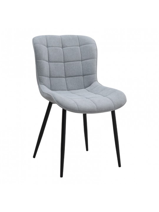 Καρέκλα τραπεζαρίας Chiara Megapap γκρι ύφασμα - μεταλλικό μαύρο πόδι 48x58x81εκ.