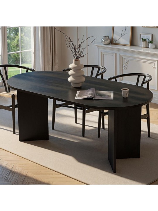 Τραπέζι Sablin Megapap χρώμα black wood 180x89,5x75εκ.