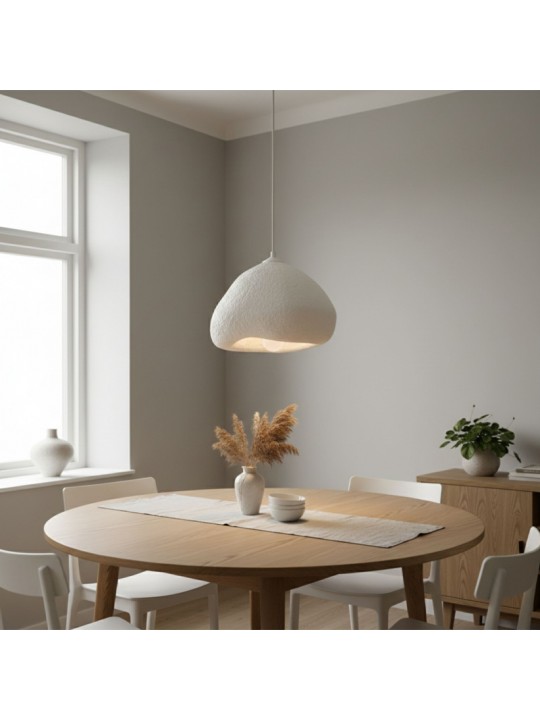 Φωτιστικό οροφής Lora Megapap E27 fiberglass μονόφωτο χρώμα λευκό 32x28x120εκ.