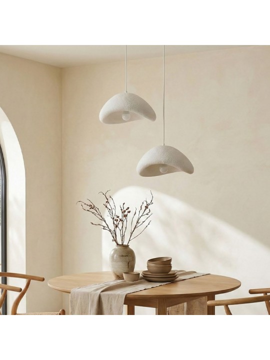 Φωτιστικό οροφής Luna Megapap E27 fiberglass δίφωτο χρώμα λευκό Ø74x115εκ.