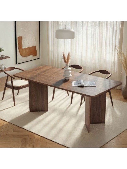 Τραπέζι Linza Megapap χρώμα καρυδί 180x90x75εκ.