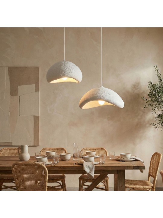 Φωτιστικό οροφής Luna Megapap E27 fiberglass δίφωτο χρώμα λευκό Ø70x115εκ.