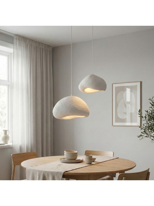 Φωτιστικό οροφής Loval Megapap E27 fiberglass δίφωτο χρώμα λευκό Ø70x115εκ.