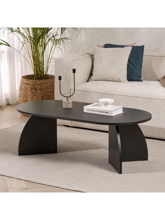 Τραπεζάκι σαλονιού Melina Megapap χρώμα black wood 120x60x40εκ.
