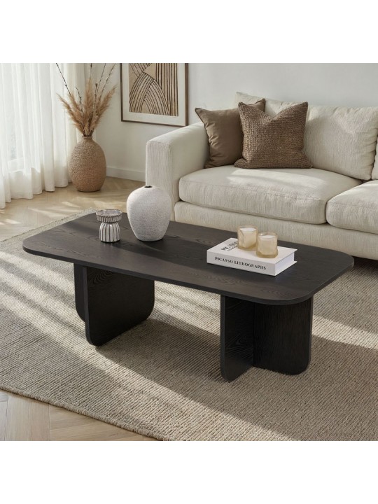 Τραπεζάκι σαλονιού Becaj Megapap χρώμα black wood 120x60x41,4εκ.