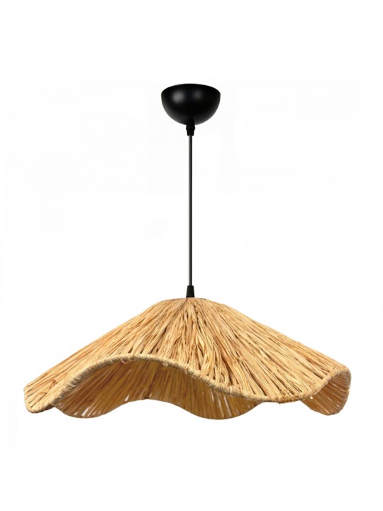 Φωτιστικό οροφής Miro Megapap E27 wicker μονόφωτο χρώμα φυσικό Ø50x100εκ.