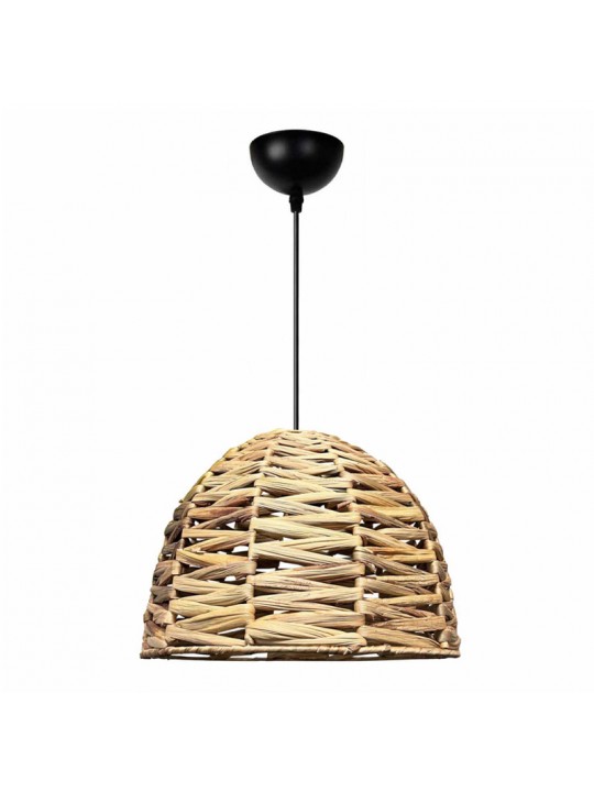 Φωτιστικό οροφής Kimi Megapap E27 wicker μονόφωτο χρώμα φυσικό Ø30x80εκ.