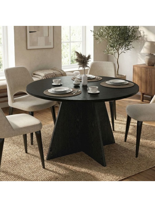 Τραπέζι Tailor Megapap χρώμα sencron black Ø120x75,7εκ.