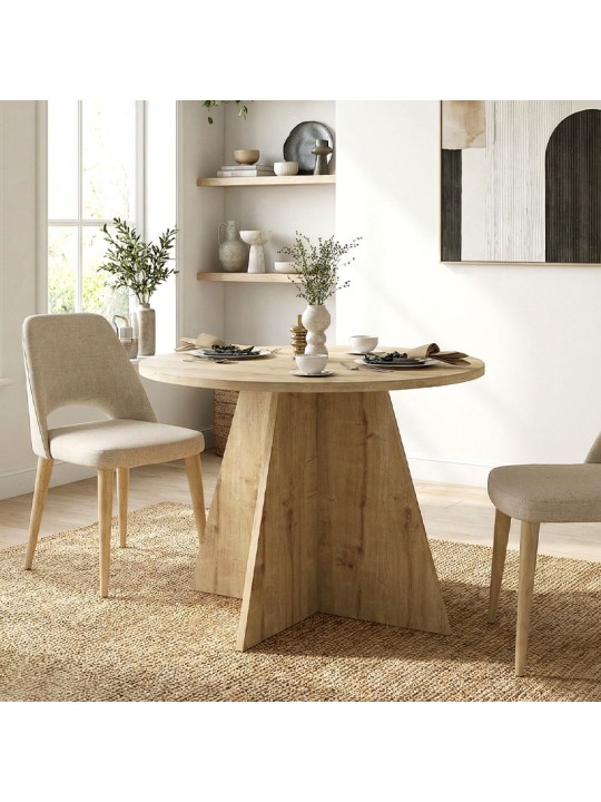 Τραπέζι Tailor Megapap χρώμα sapphire oak Ø100x75,7εκ.