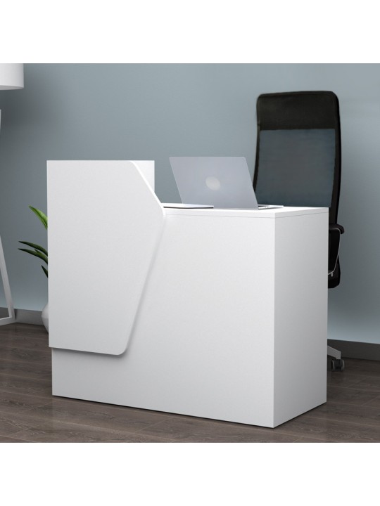 Γραφείο υποδοχής - reception Merlin Megapap χρώμα λευκό 110x50x101,8εκ.
