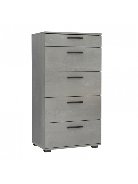 Συρταριέρα Helia Megapap χρώμα γκρι σκυροδέματος 60x44x108εκ.