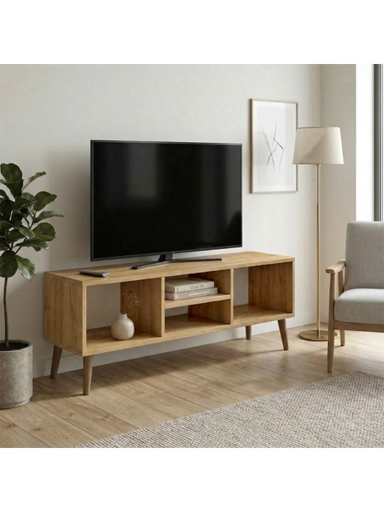 Έπιπλο τηλεόρασης Loren Megapap χρώμα sapphire oak 120x30x40εκ.