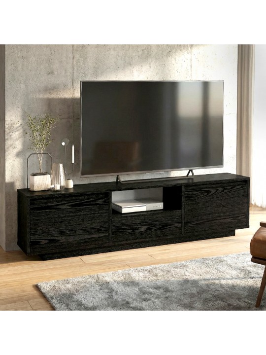 Έπιπλο τηλεόρασης Lumbera Megapap χρώμα sencron black 160x29,5x42εκ.