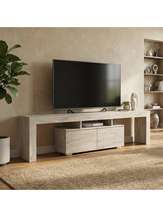 Έπιπλο τηλεόρασης Woodra Megapap χρώμα travertine 180x31,3x50,2εκ.