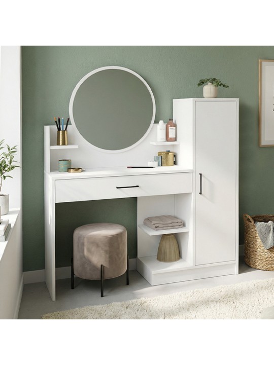 Τουαλέτα με καθρέπτη Andera Megapap χρώμα λευκό 123,9x35x144,4εκ.