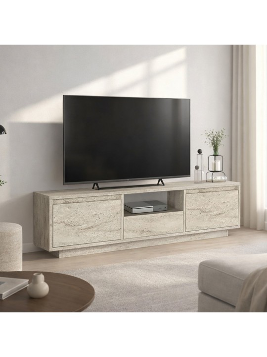 Έπιπλο τηλεόρασης Lumbera Megapap χρώμα travertine 160x29,5x42εκ.