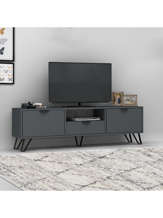 Έπιπλο τηλεόρασης Jasmine Megapap χρώμα ανθρακί 170x35x50εκ.