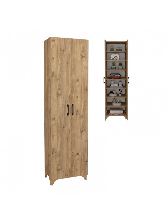 Ντουλάπα - Παπουτσοθήκη Lilly Megapap χρώμα pine oak 49x32x178εκ.