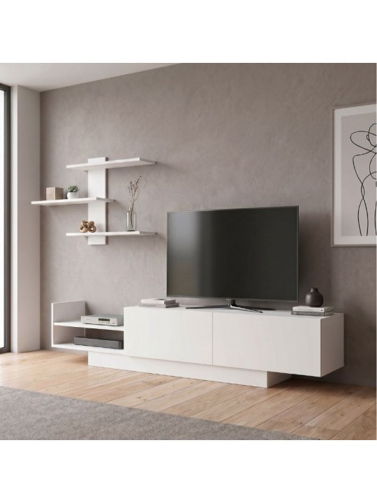 Σύνθεση τηλεόρασης Egemen Megapap χρώμα λευκό 180x32x40εκ.