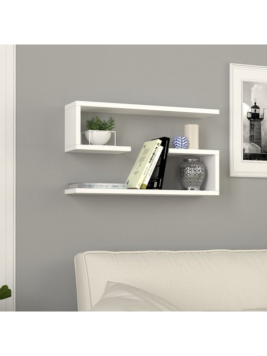 Ραφιέρα τοίχου Jenika Megapap 2 τεμαχίων χρώμα λευκό 60x14,5x18εκ.