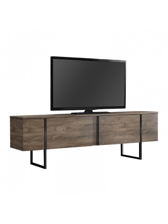 Έπιπλο τηλεόρασης Luxe Megapap χρώμα καρυδί 180x30x50εκ.
