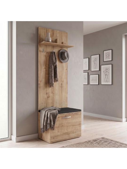 Έπιπλο εισόδου Track Megapap χρώμα sapphire oak 60x38,2x190εκ.