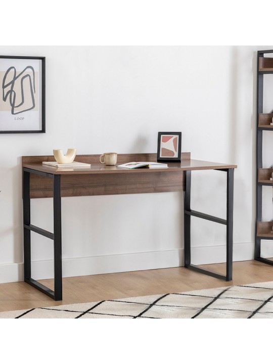 Γραφείο εργασίας Rana Megapap χρώμα καρυδί - μαύρο 120x60x78,8εκ.