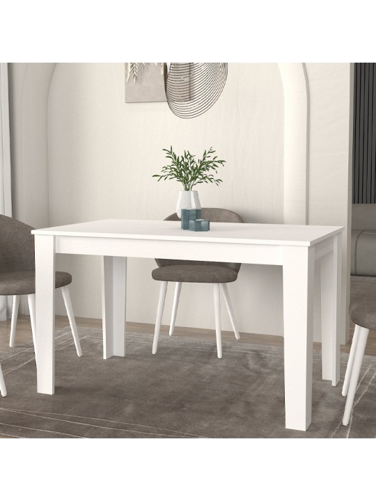 Τραπέζι Darlen Megapap χρώμα λευκό 125x72x74εκ.