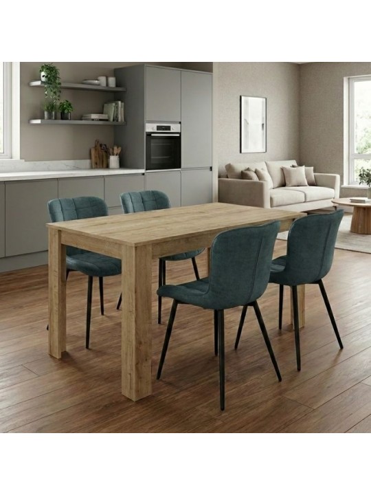 Σετ τραπεζαρία 5τμχ Darlen - Chiara Megapap χρώμα sapphire oak - πράσινο 125x72x74εκ.