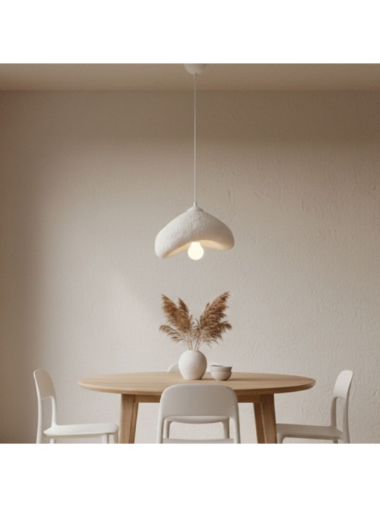 Φωτιστικό οροφής Luna Megapap E27 fiberglass μονόφωτο χρώμα λευκό 30x21x120εκ.