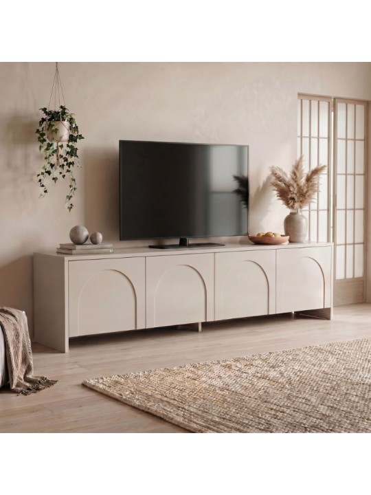 Έπιπλο τηλεόρασης Aurelia Megapap χρώμα κρεμ 180x32x45εκ.