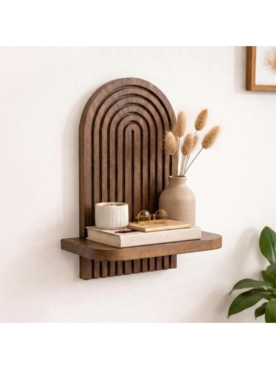 Ραφιέρα τοίχου Artwill Megapap Mdf χρώμα wenge 26x13x35εκ.