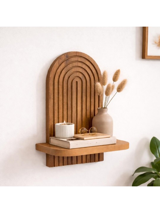 Ραφιέρα τοίχου Artwill Megapap Mdf χρώμα oak 26x13x35εκ.