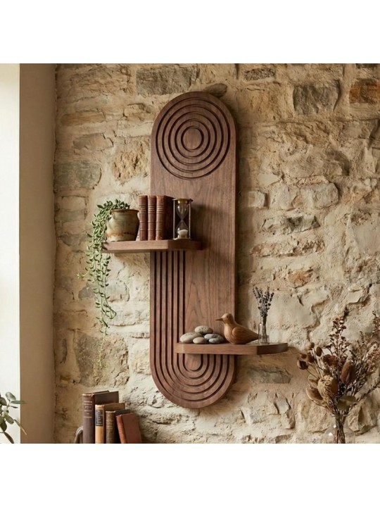 Ραφιέρα τοίχου Artwill Megapap Mdf χρώμα wenge 46x13x70εκ.