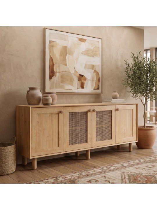 Μπουφές Bohemian Megapap χρώμα φυσικό οξιάς 180x40x75εκ.