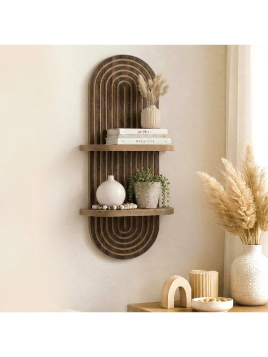 Ραφιέρα τοίχου Artwill Megapap Mdf χρώμα wenge 26x13x70εκ.