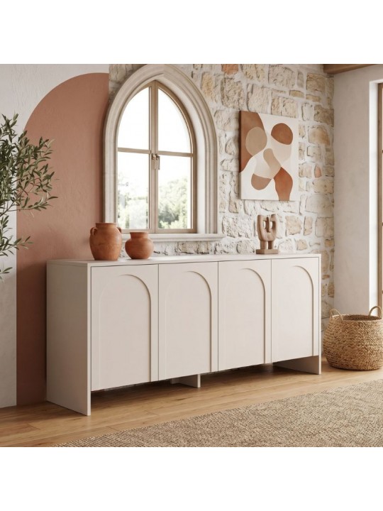 Μπουφές Aurelia Megapap χρώμα κρεμ 180x45x80εκ.